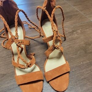 Marciano Tan Braided Heels